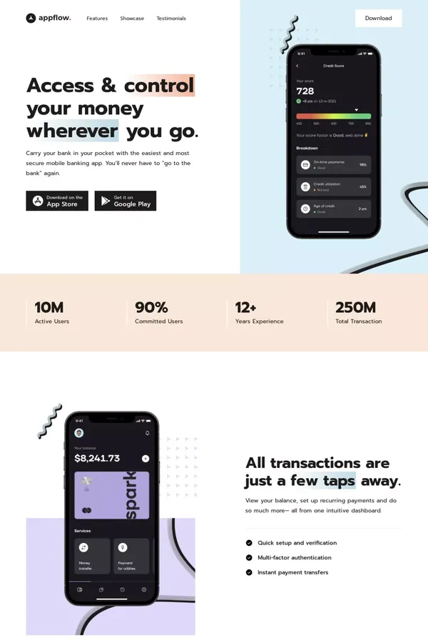 Appflow - Webflow Website Template - Template design inspiration