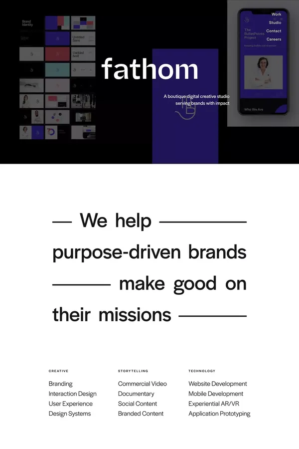 Fathom - Portfolio design inspiration