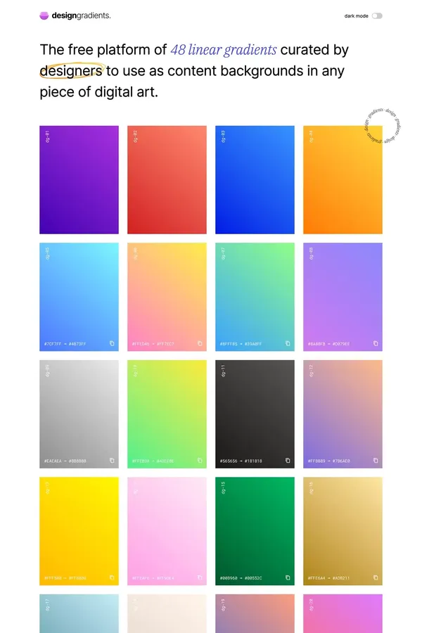 Design Gradients — designgradients.com - Other design inspiration