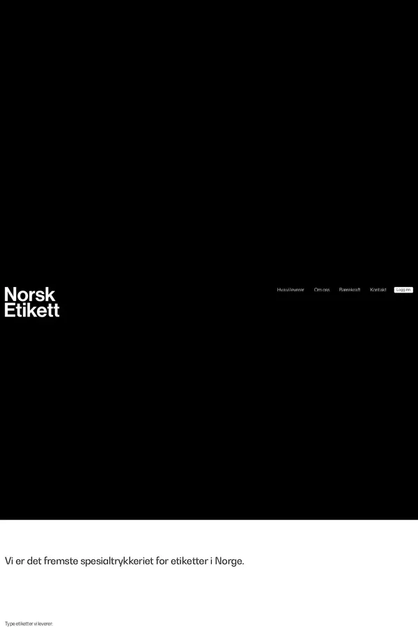 Forside | Norsk Etikett AS - website design inspiration