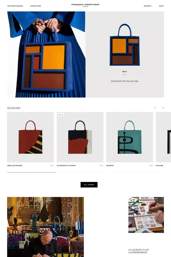 Boutique en ligne Graf Paris - Ecommerce design inspiration