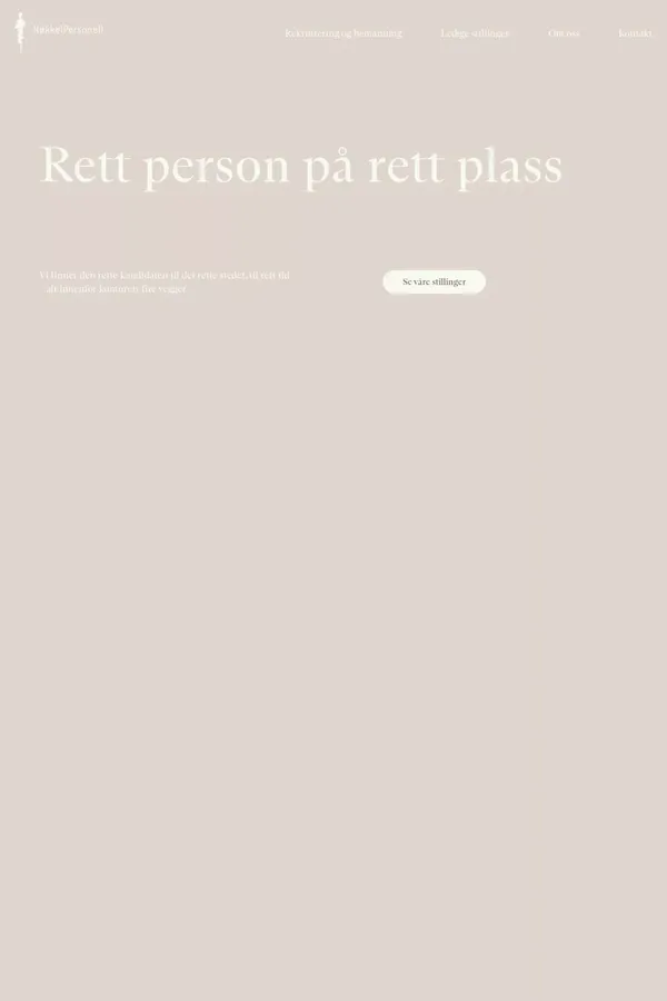 Nøkkelpersonell - Rett person på rett plass - website design inspiration