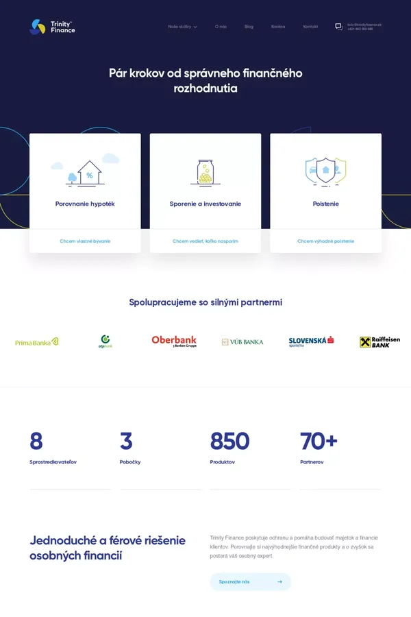 Pár krokov od správneho finančného rozhodnutia - Trinity Finance - website design inspiration
