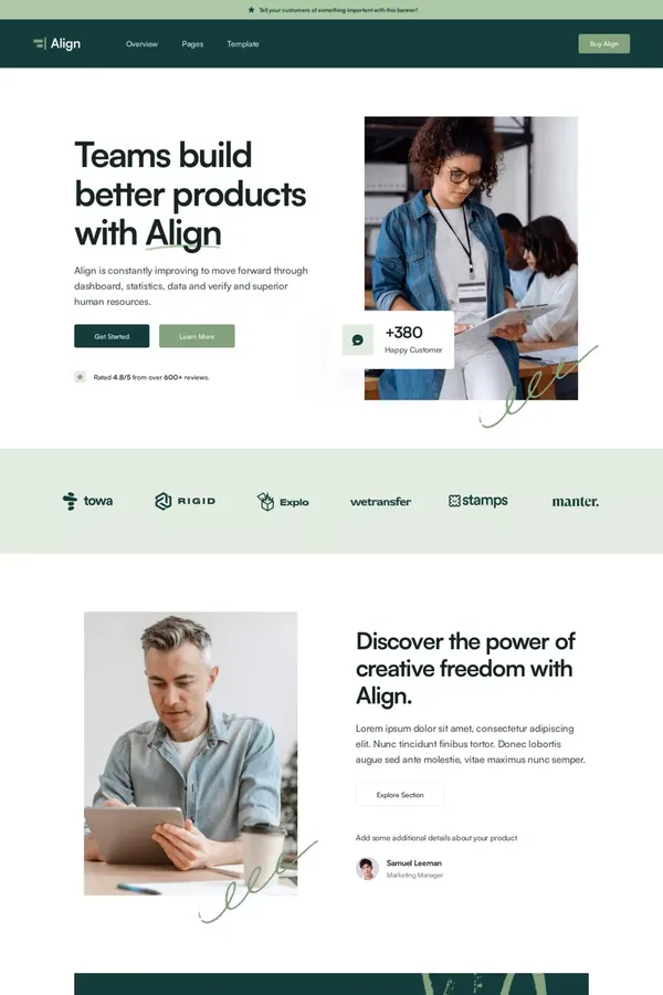 Align - Webflow Website Template - Template design inspiration