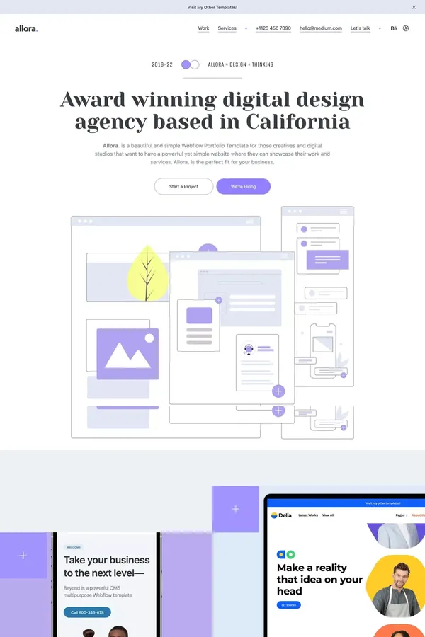 Allora - Webflow Website Template - Template design inspiration