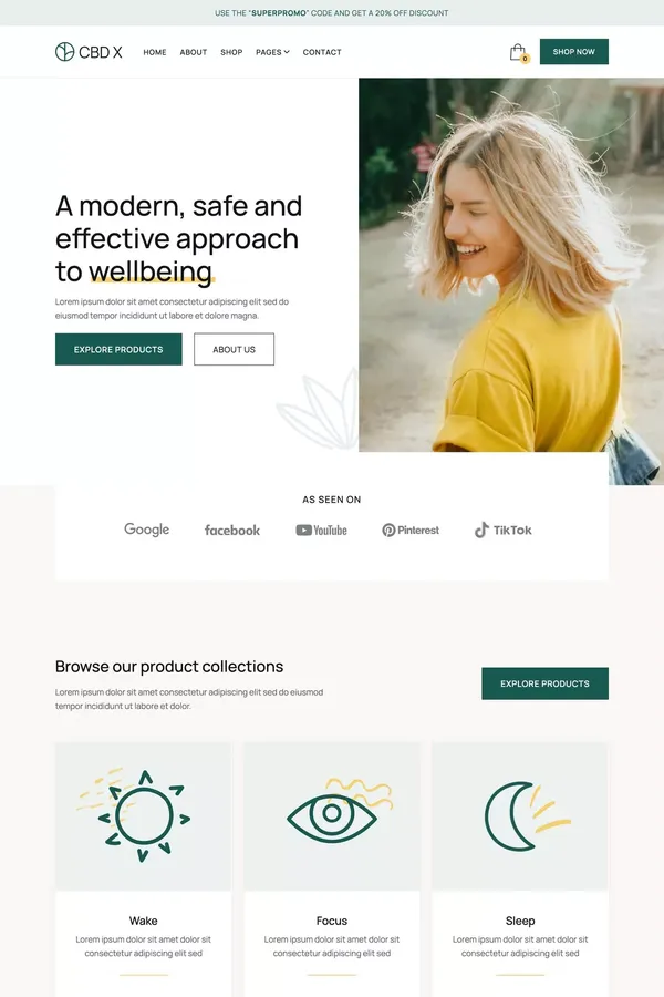 CBD X - Webflow Website Template - Template design inspiration