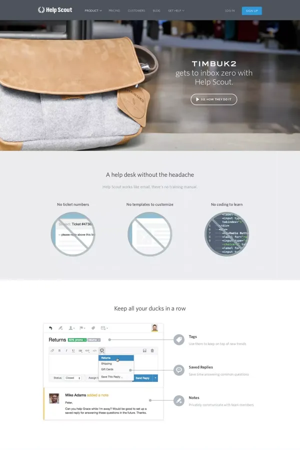 Help desk for Online Retailers - Landing design inspiration
