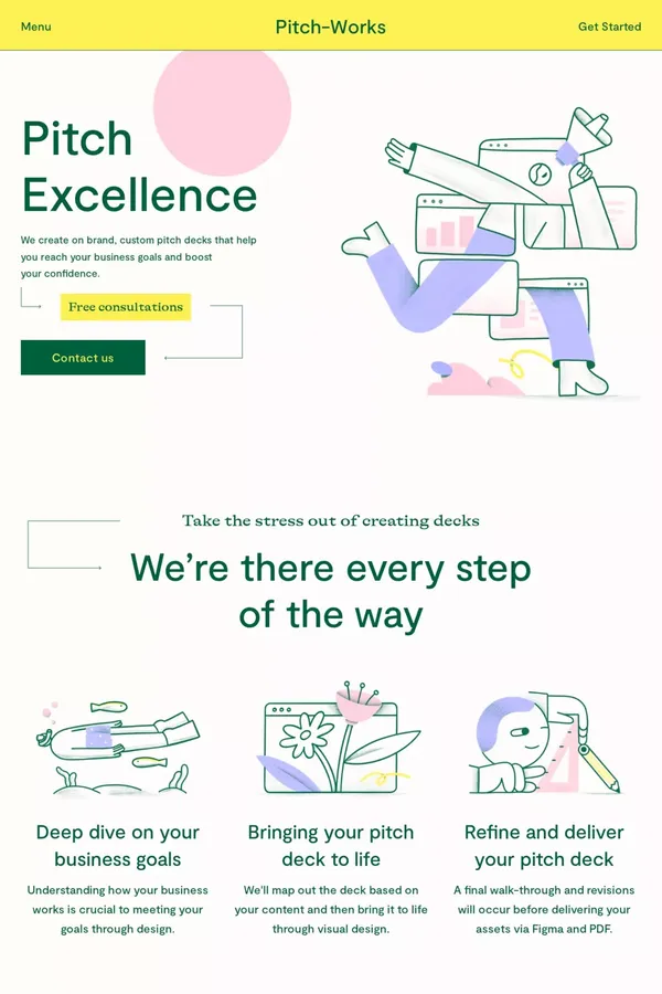 Pitch-Works - Landing design inspiration