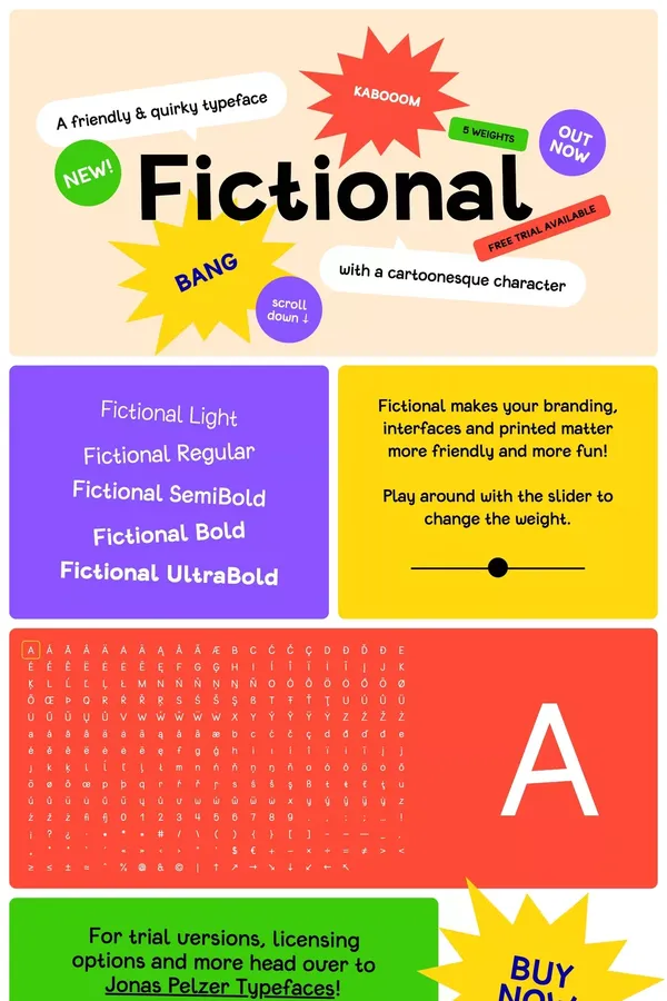 Fictional – A friendly & quirky typeface with a cartoonesque character - Other design inspiration