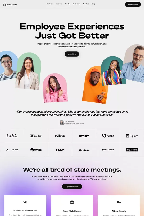 Welcome | Virtual Engagement Made Simple. - Landing design inspiration