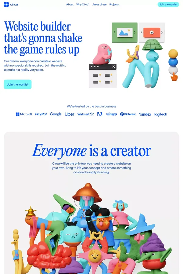 Circa No-Code Website Builder - Landing design inspiration