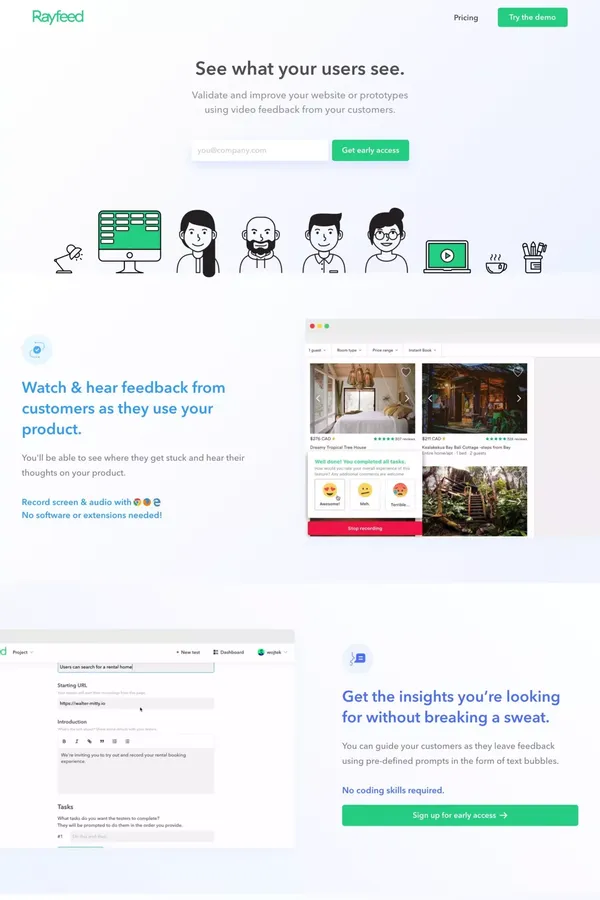 Rayfeed - Landing design inspiration