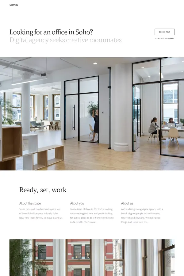 NYC Sublease - Ueno. Digital agency. - Landing design inspiration