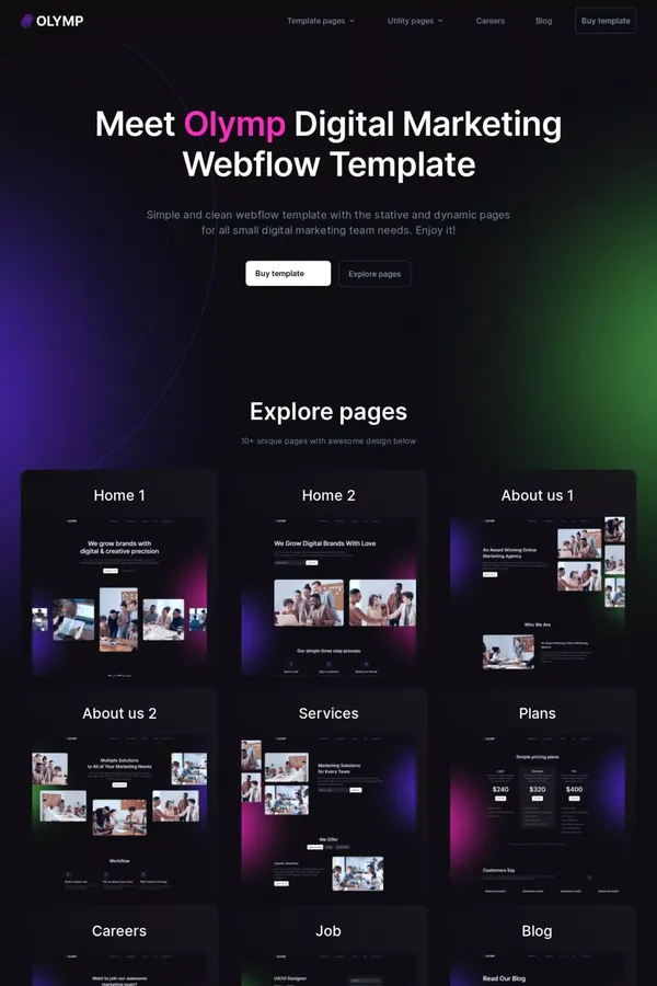 Homepage - Olymp Webflow Template - website design inspiration