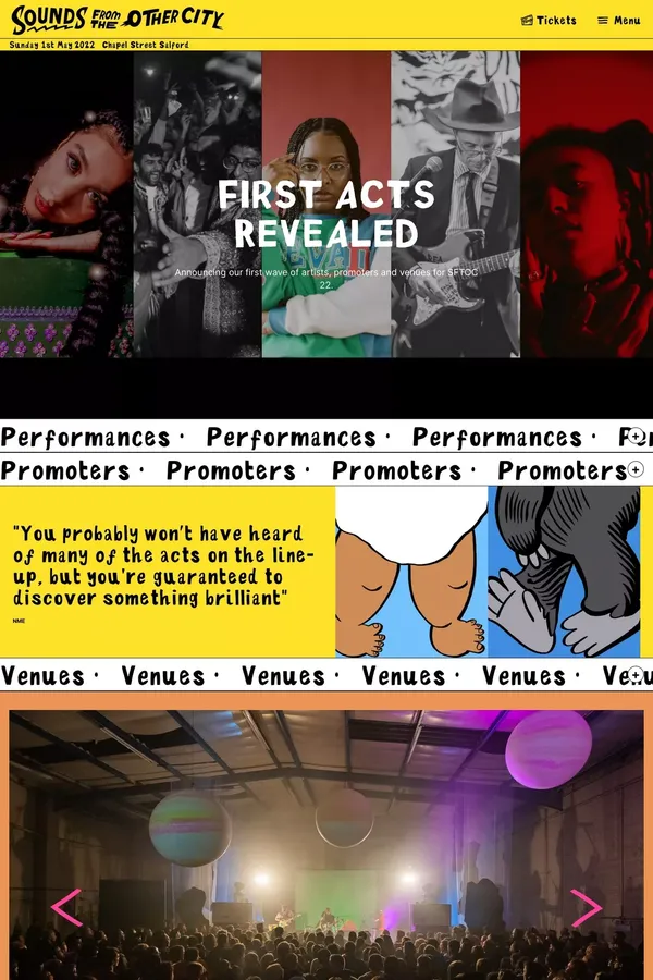 Sounds from the Other City festival 2022 | SFTOC - Landing design inspiration