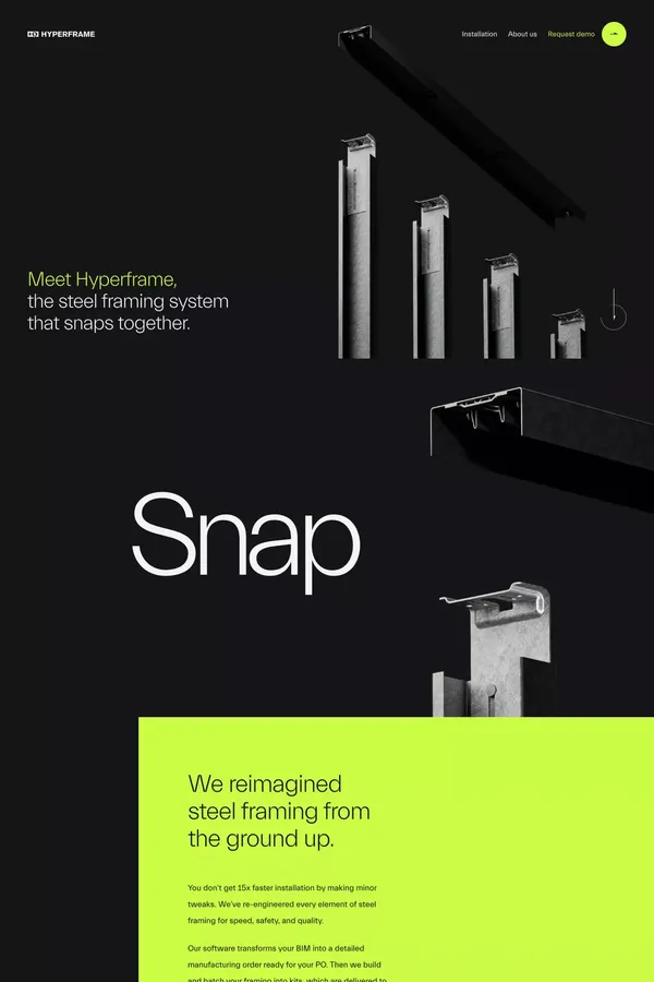 Hyperframe - Landing design inspiration