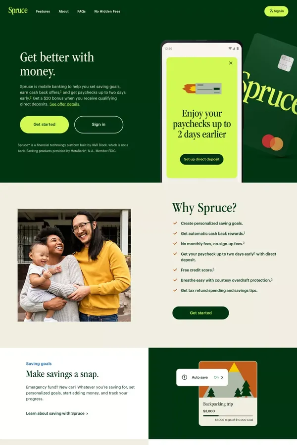 Mobile Banking for People Who Want to Be Good with Money | Spruce - Landing design inspiration