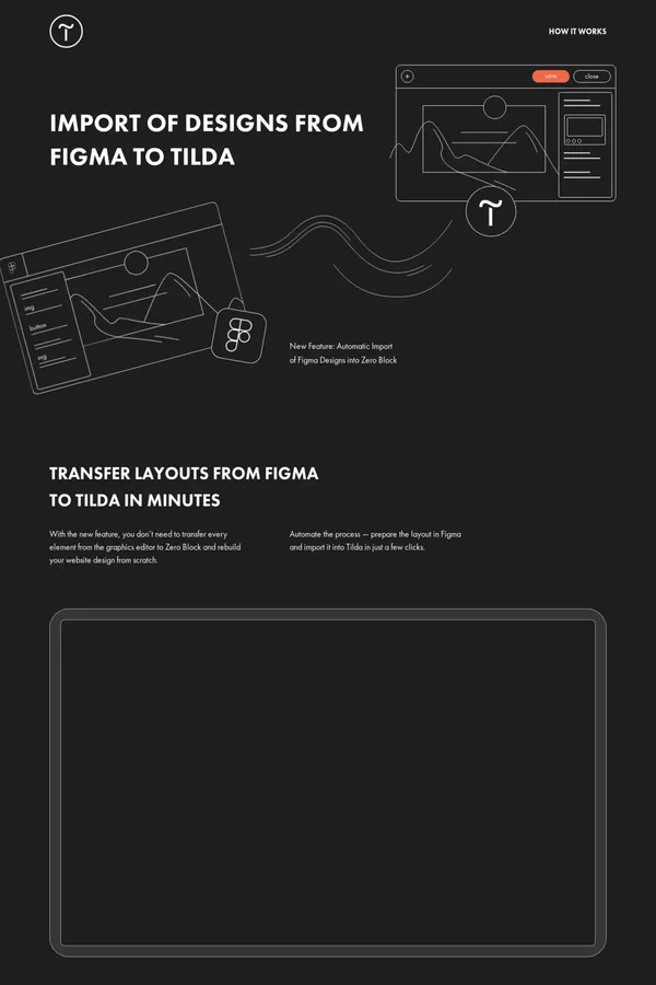 Import from Figma to Tilda - website design inspiration