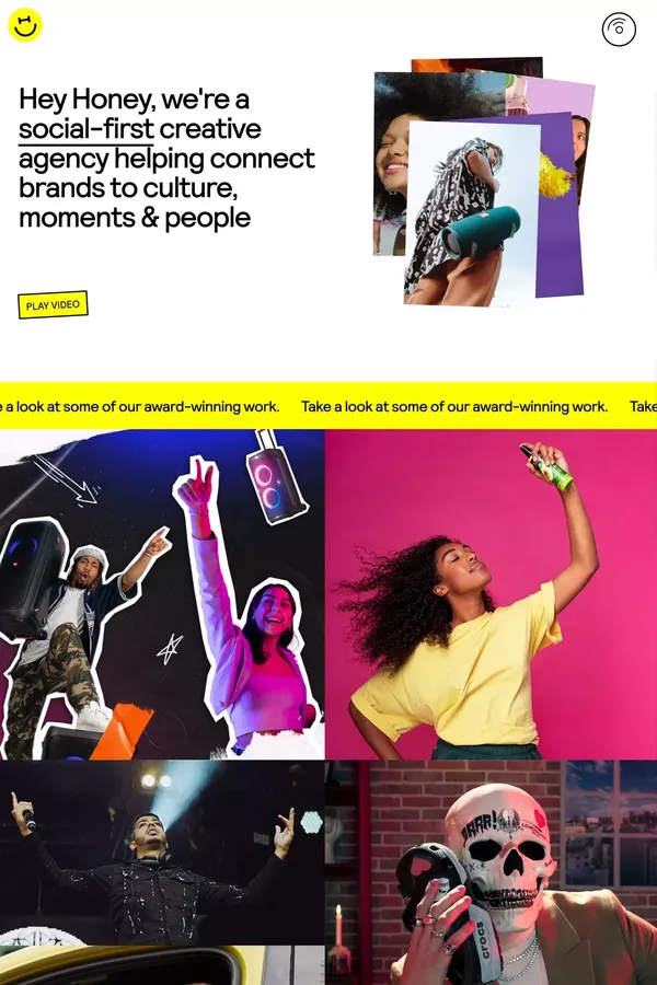 Hey Honey - Portfolio design inspiration