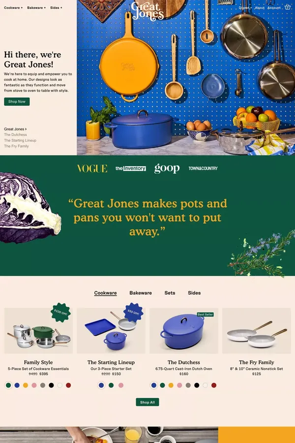 Great Jones - Ecommerce design inspiration