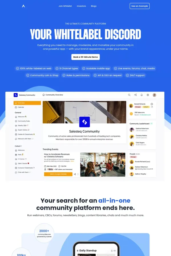 Scenes | The Ultimate Community Platform - website design inspiration