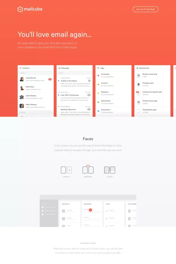 all you need is | mailcube - Landing design inspiration
