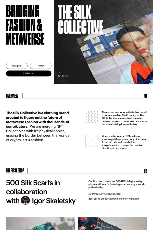 THE SILK COLLECTIVE - Landing design inspiration
