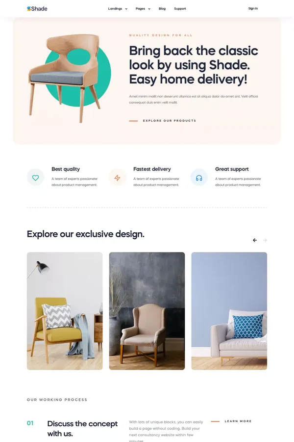 Furniture Shop - website design inspiration