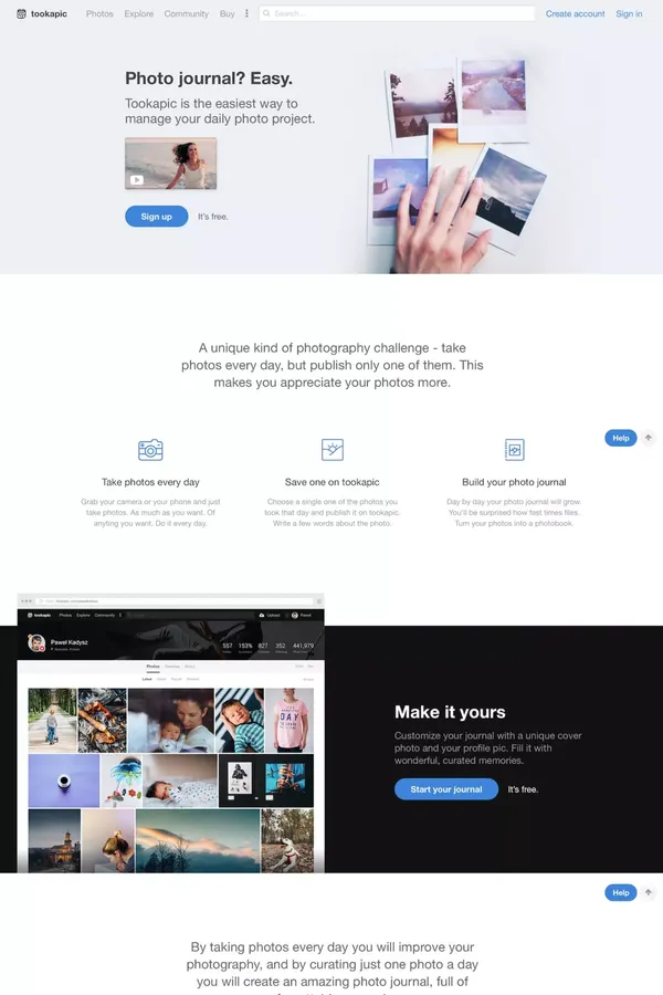 365 project - start your own | tookapic - Landing design inspiration