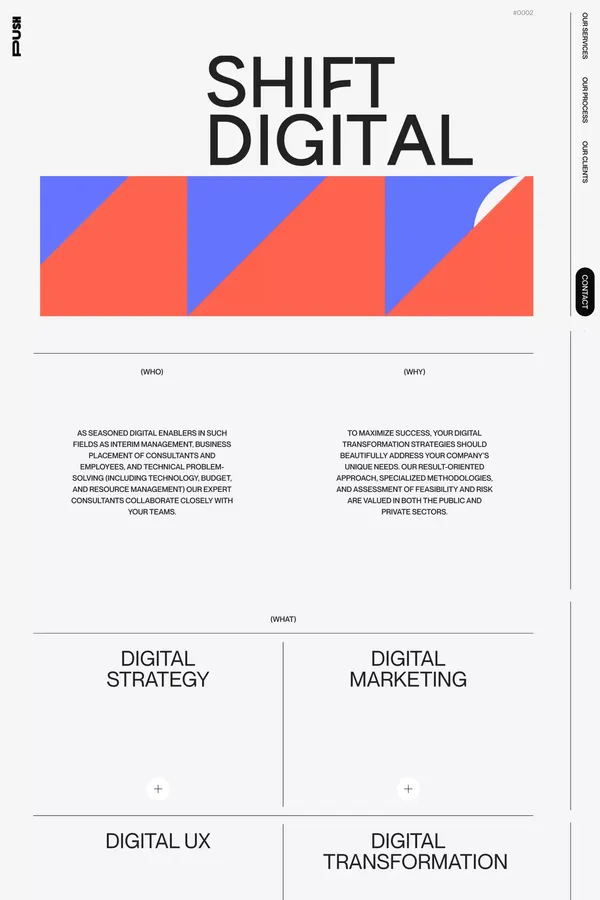 Push - Digital marketing and transformation agency - Portfolio design inspiration