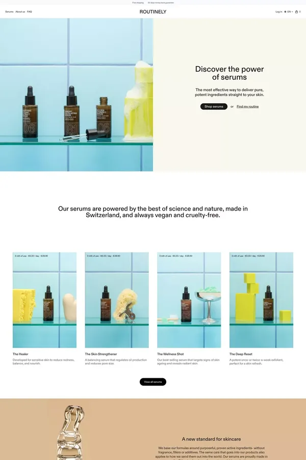 Skincare serum routines just for you - Routinely - Ecommerce design inspiration