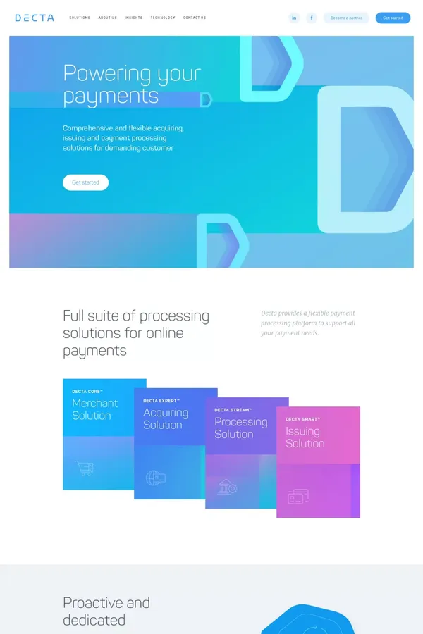 Flexible online payment services | DECTA - Landing design inspiration