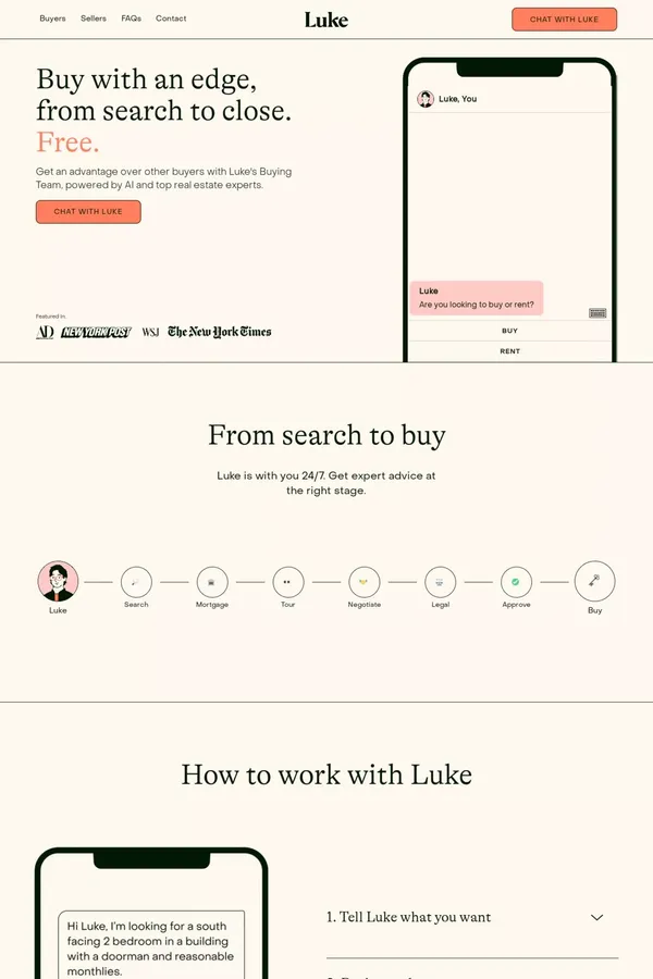 Luke: NYC Real Estate - Landing design inspiration
