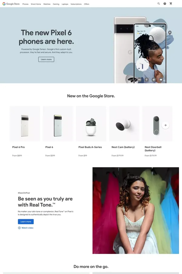 Google Store for Google Made Devices & Accessories - Landing design inspiration