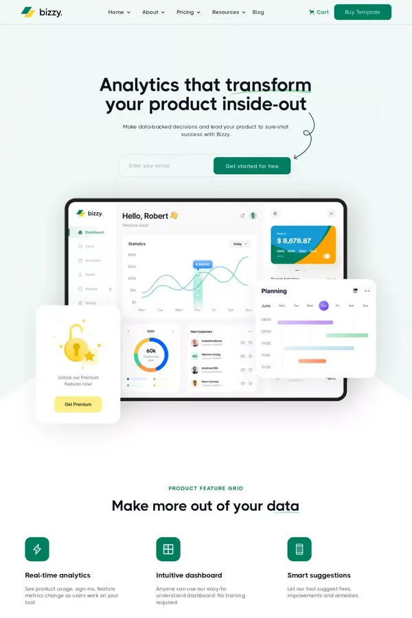 Bizzy- Webflow Website Template - Template design inspiration