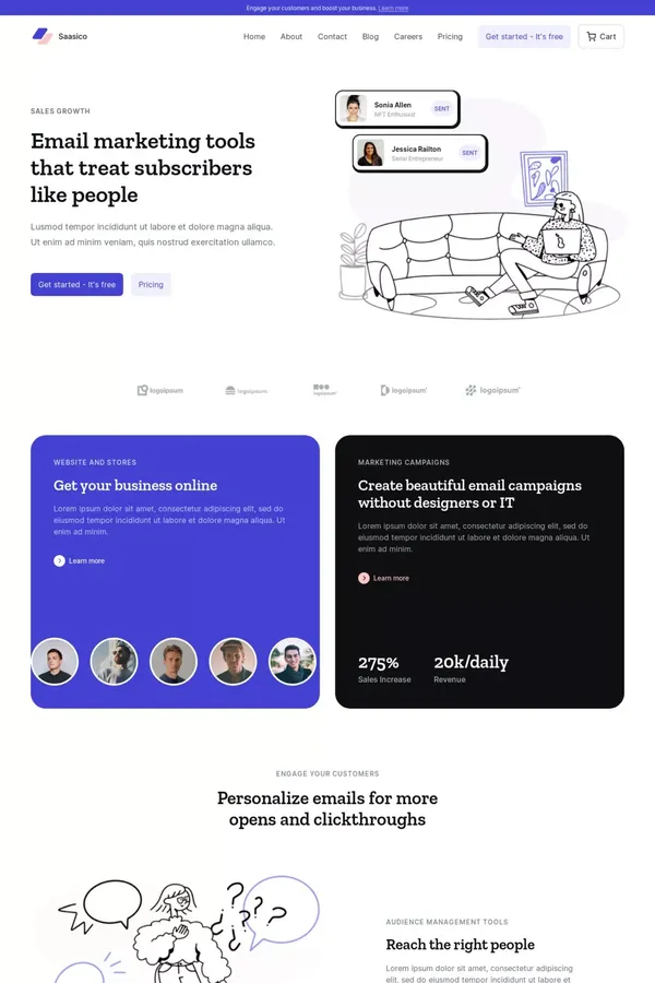 Saasico - Webflow Website Template - Template design inspiration