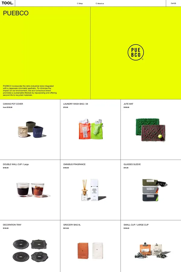 TOOL - Ecommerce design inspiration