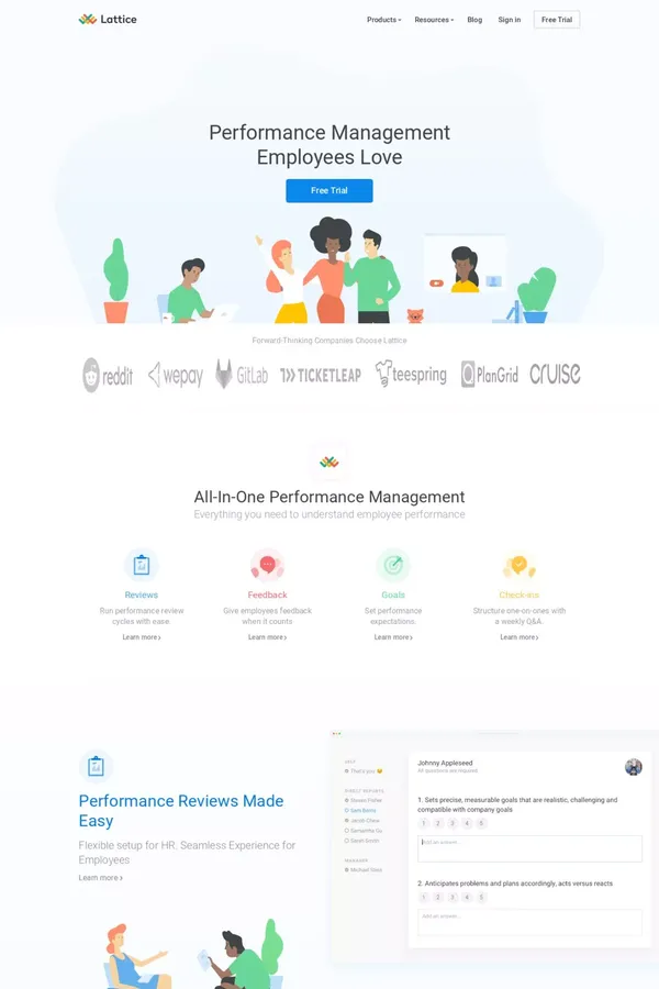 Lattice | Performance Management Software - Landing design inspiration