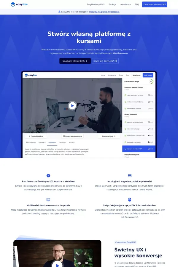 Easy LMS - Stwórz własną platformę z kursami - website design inspiration