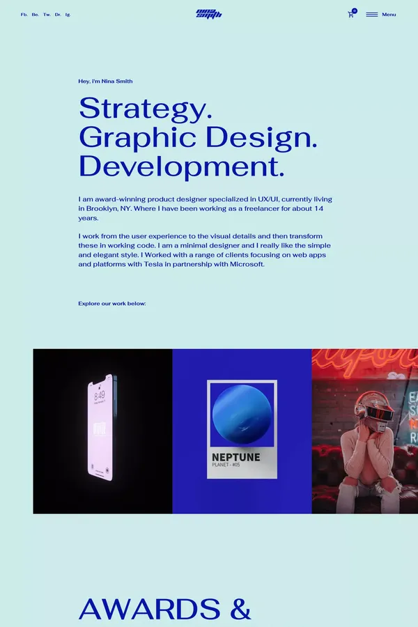 Nina Smith - Webflow Website Template - Template design inspiration
