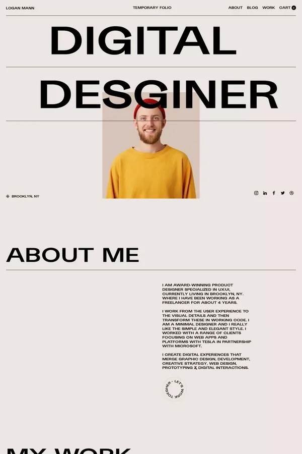 Logan Mann - Webflow Website Template - Template design inspiration
