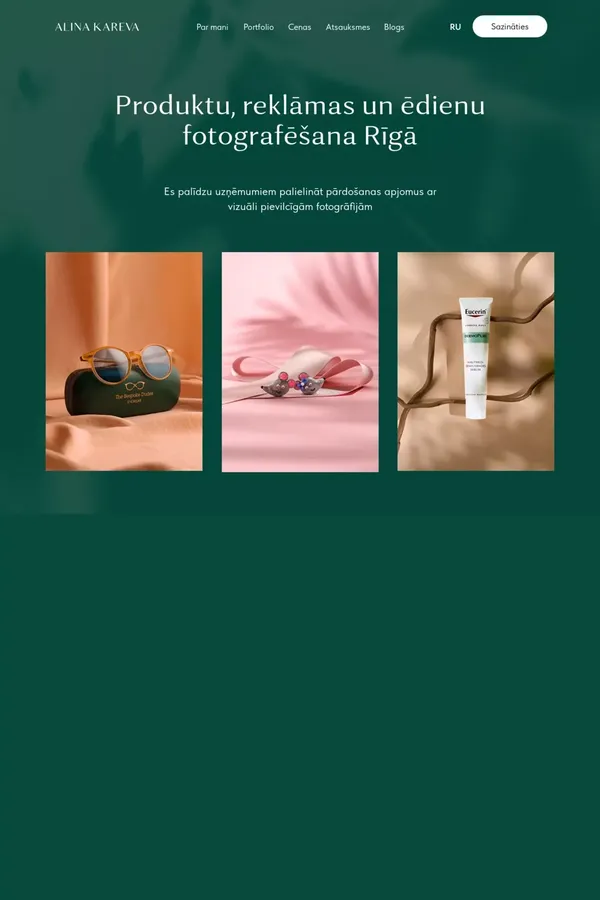 Produktu, reklāmas un ēdienu fotografēšana Rīgā – alinakareva.lv - website design inspiration