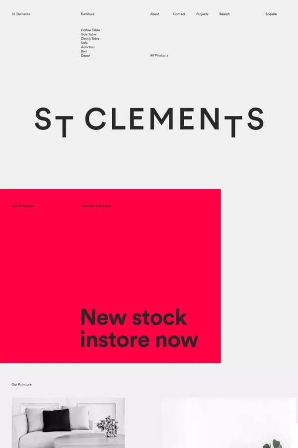St Clements — Residential & Commercial Furniture - Ecommerce design inspiration