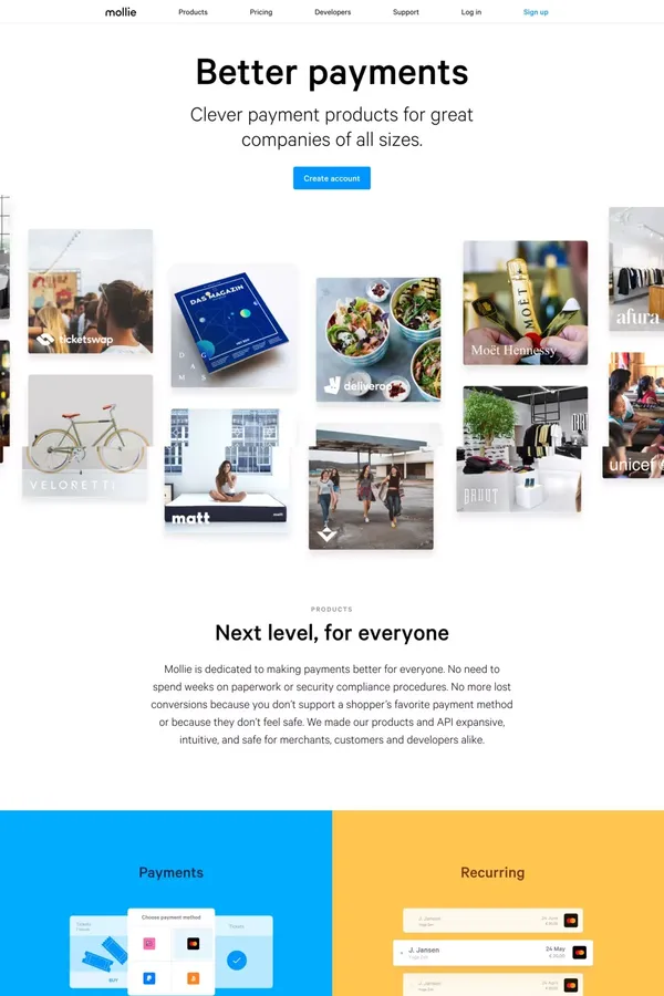 Mollie – Better payments - Landing design inspiration