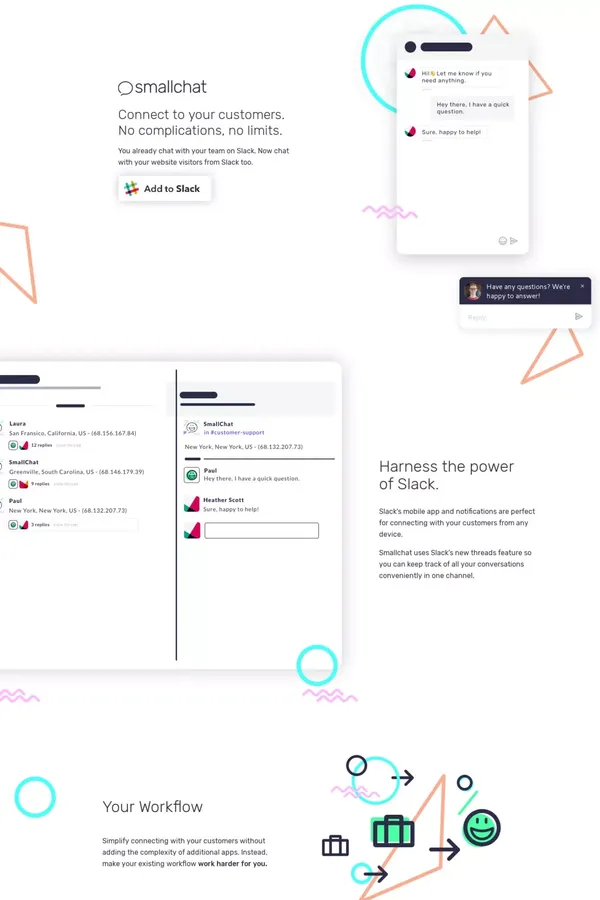 Smallchat - Landing design inspiration