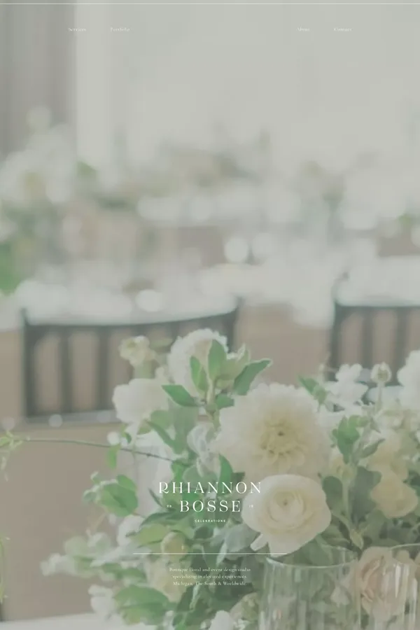 Rhiannon Bosse Celebrations | Michigan Floral Design - website design inspiration