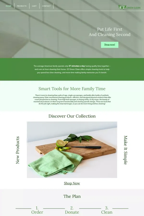 EZ Green Clean - website design inspiration