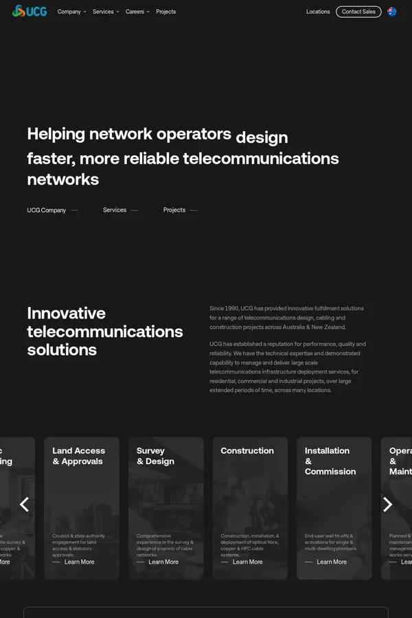 UCG | Universal Communications Group Australia - website design inspiration