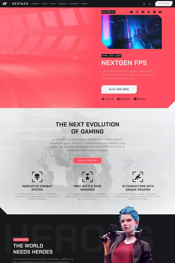 FPS | Nextgen - Webflow HTML website template