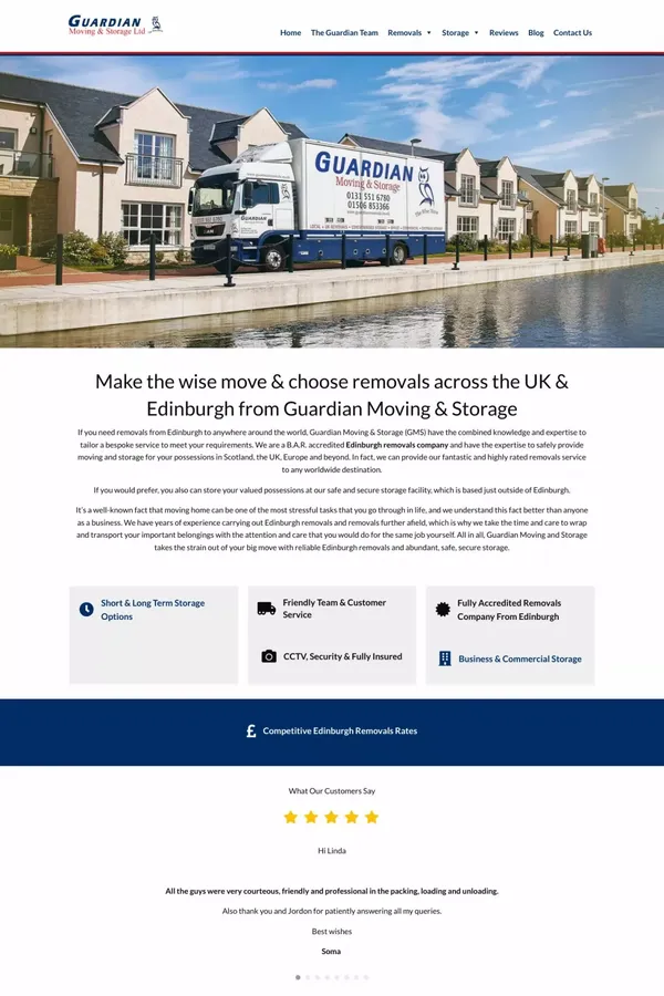 Edinburgh Removals - Removals Company Edinburgh - Moving Company - website design inspiration